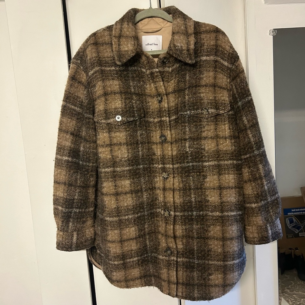 Wilfred Ganna wool shirt jacket - brown plaid